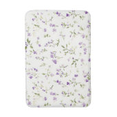 可愛い紫と白の花 バスマット (正面縦)