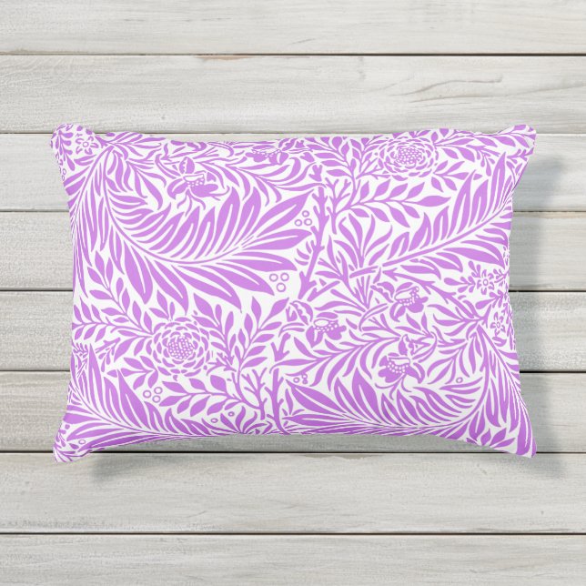 可愛い紫と白の葉 アウトドアクッション (正面)