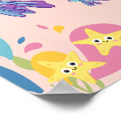 可愛い紫と青の魚が海シーンに。 ポスター (角)