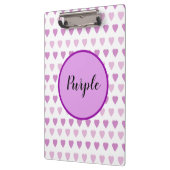 可愛い紫にデザインされたラブシンボルハート クリップボード (左)