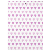 可愛い紫にデザインされたラブシンボルハート クリップボード (裏面)