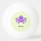 可愛い紫のタコ緑 卓球ボール (正面)