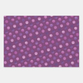 可愛い紫の水玉模様モダンとクリエレガントスマス ラッピングペーパーシート (正面3)