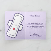 可愛い紫の漫画パッドタンポン第1期 カード (内部)