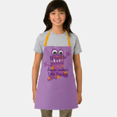 可愛い紫の漫画ブロブモンスター子供へおもしろい エプロン (インサイチュ)
