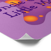 可愛い紫の漫画ブロブモンスター子供へおもしろい ポスター (角)