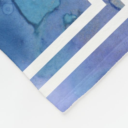 可愛い紫の青の水彩女パーソナライズされたの子 フリースブランケット (角)