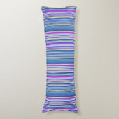 可愛い紫の青ストライプ色 ボディピロー (正面縦)