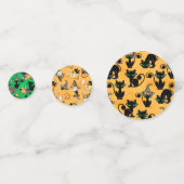 可愛い紫オレンジのハロウィーン猫カボチャ コンフェッティ (裏面)