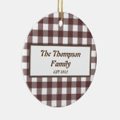 可愛い紫パーソナライズされたの格子名 セラミックオーナメント (右)