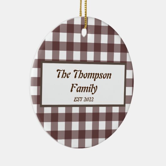 可愛い紫パーソナライズされたの格子名 セラミックオーナメント (右)