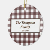 可愛い紫パーソナライズされたの格子名 セラミックオーナメント (左)