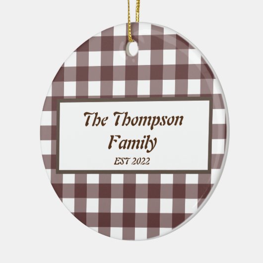 可愛い紫パーソナライズされたの格子名 セラミックオーナメント (左)