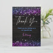 可愛い紫フェイク黒グリッター感謝していユー カード (スタンド正面)