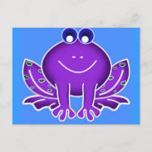 可愛い紫色のカエル ポストカード (正面)