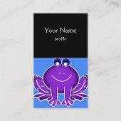 可愛い紫色のカエル 名刺 (正面)