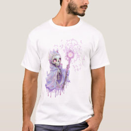 可愛い紫色のスケルトンの魔法のメロディー。 Tシャツ