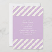 可愛い紫色のダマスクの鳥の女の子フォトバースデーパーティー 招待状 (裏面)