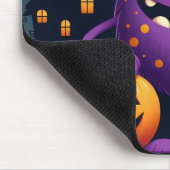 可愛い紫色のトリックまたはトリートメントモンスター マウスパッド (コーナー)