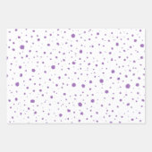 可愛い紫色のドットガールアフロ・パフ ラッピングペーパーシート (正面3)