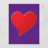 可愛い紫色の大きなハートミニマルモダン ポストカード (正面)