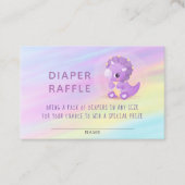 可愛い紫色の恐竜ベビーシャワーおむつラッフルブ 名刺 (正面)