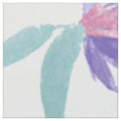 可愛い紫色の手描き花模様 ファブリック (クローズアップ)