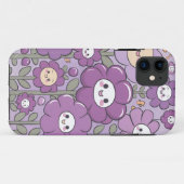 可愛い紫色の花ガールズかわいい紫フローラ Case-Mate iPhoneケース (裏面(横))