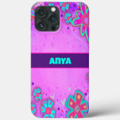 可愛い紫色の花名ガーリーおもしろい Case-Mate iPhoneケース (裏面)