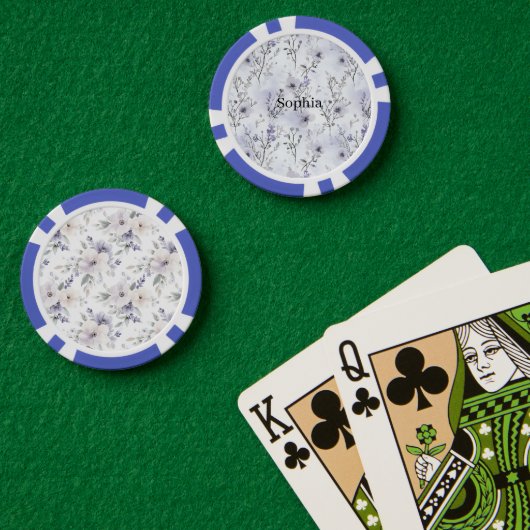 可愛い紫色の花  ポーカーチップ (ポーカーテーブル (ダブル))