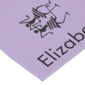 可愛い紫色の黒いシルエットお祝い ショートテーブルランナー (コーナー)