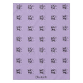 可愛い紫色の黒いシルエットお祝い テーブルクロス (正面)