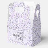 可愛い紫色タンポン柄ファースト期パーティー フェイバーボックス (オープン)