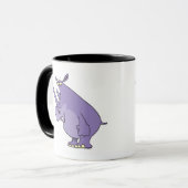 可愛い紫間抜けサイのサイ漫画 マグカップ (正面左)