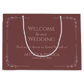 可愛い結婚シナモンバラ背景 ラージペーパーバッグ (正面)