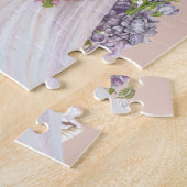 可愛い結婚バニーが花の女の子 ジグソーパズル (側面)