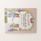 可愛い結婚バニーが花の女の子 ジグソーパズル (横)