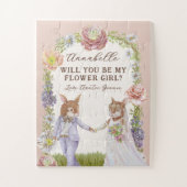 可愛い結婚バニーが花の女の子 ジグソーパズル (縦)