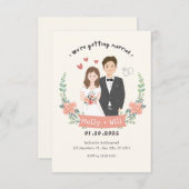 可愛い結婚式招待状婚約発表 招待状 (正面/裏面)