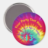 可愛い絞り染め誕生日会がテキストで好き マグネット (正面/裏面)