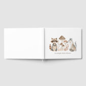 可愛い絵を描ウッドランド動物の赤ちゃんシャワー ゲストブック (全面)