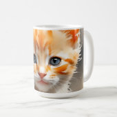 可愛い絵を描オレンジ色の猫 コーヒーマグカップ (正面右)