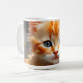 可愛い絵を描オレンジ色の猫 コーヒーマグカップ (正面左)