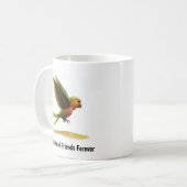 可愛い絵を描ブロンズの翼をしたオウムのデジタル コーヒーマグカップ (正面左)