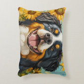 可愛い絵を描犬の素朴ひまわり アクセントクッション (正面(垂直))