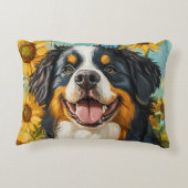 可愛い絵を描犬の素朴ひまわり アクセントクッション (裏面)