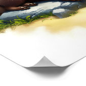 可愛い絵を描若い狼のデジタル ポスター (角)