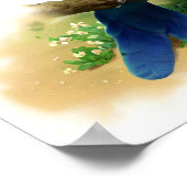 可愛い絵を描藍色の鸚鵡 ポスター (角)