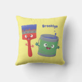 可愛い絵筆絵を描と漫画 クッション (裏面)