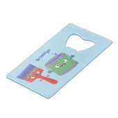 可愛い絵筆絵を描と漫画 クレジットカード栓抜き (正面アングル)